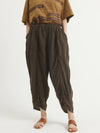 Linen Vintage Women Elastic Waist Loose Pants