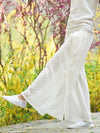 Creamy&Pink Split-side Ramie Cotton Casual Pants