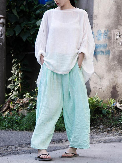 Loose Comfortable Pure Cotton&Color Pants