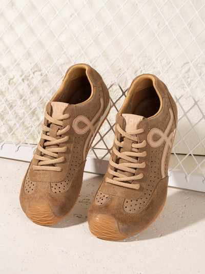 Men Vintage Genuine Leather Breathable Sport Shoes