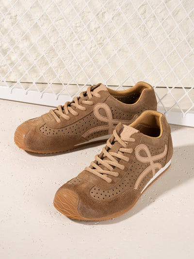 Men Vintage Genuine Leather Breathable Sport Shoes