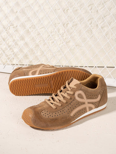 Men Vintage Genuine Leather Breathable Sport Shoes