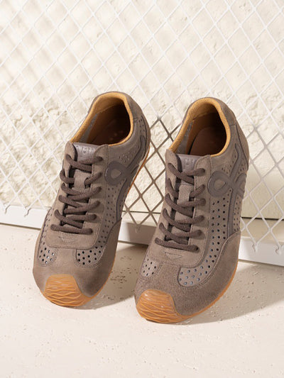 Men Vintage Genuine Leather Breathable Sport Shoes