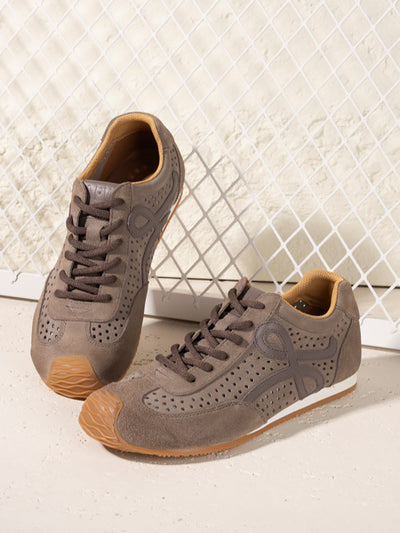 Men Vintage Genuine Leather Breathable Sport Shoes