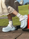 Hollow Round-Toe Platform Shoes Sandals