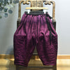 Lacing Pure Color Loose Linen Pants