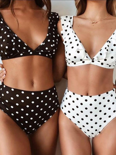 Falbala Polka-dot Bikinis Swimwear