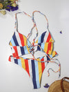 Random Cut Stripes Bikinis Swimwear
